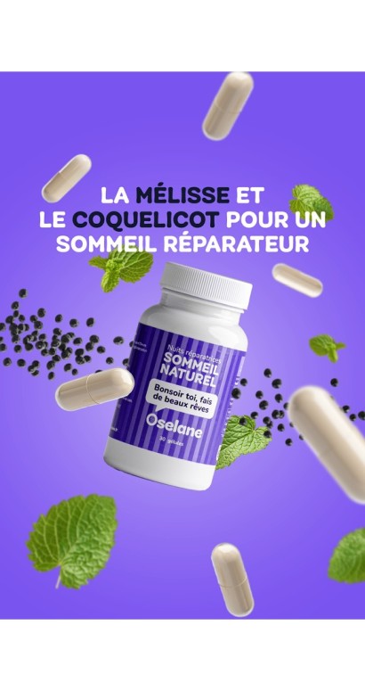 Sommeil Naturel – Mélisse, Coquelicot & Mélatonine | Oselane