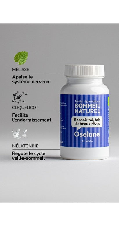 Sommeil Naturel – Mélisse, Coquelicot & Mélatonine | Oselane